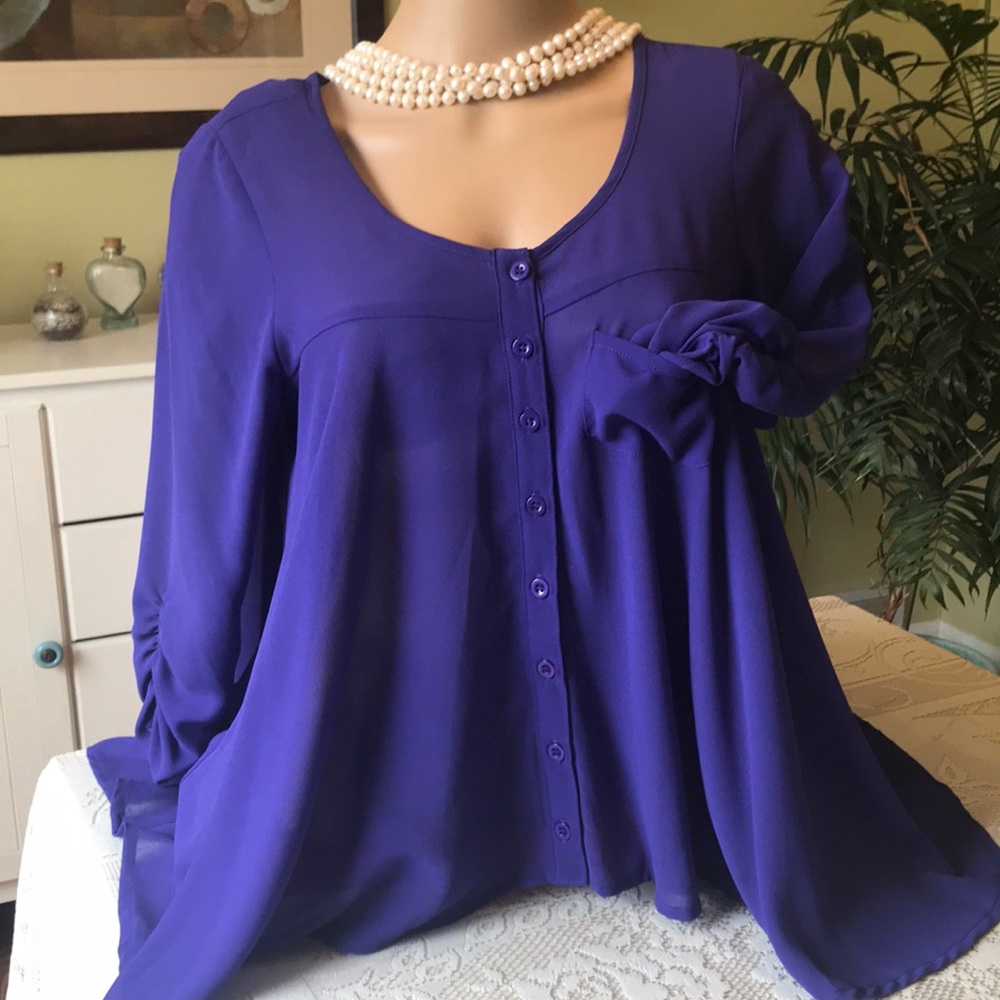 Material Girl Flowing Plum Blouse